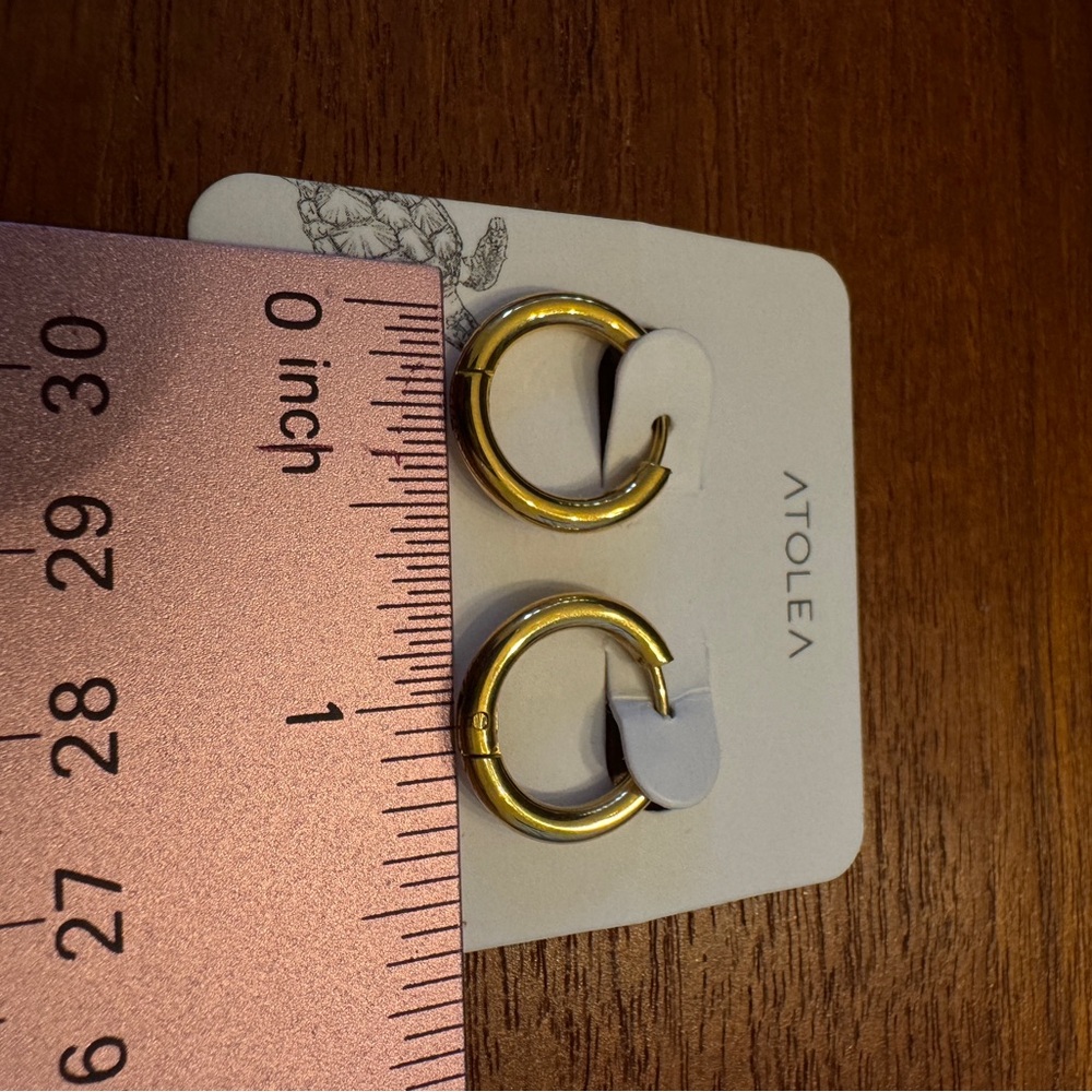 Atolea Medium Gold Hoops - Picture 2 of 3